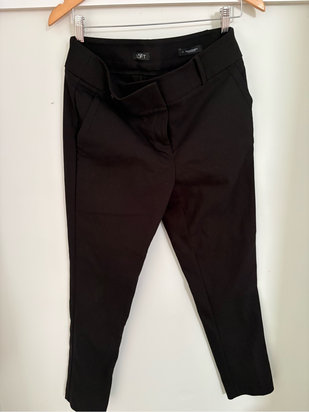 LOFT Black Cropped Slim Ankle Pants